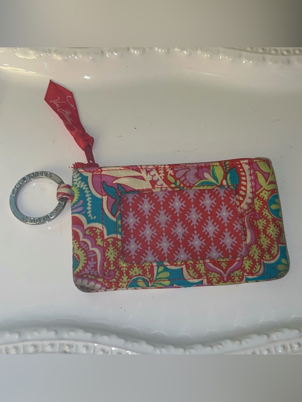 Vera Bradley Zip ID Case in the retired "Paisley in Paradise”